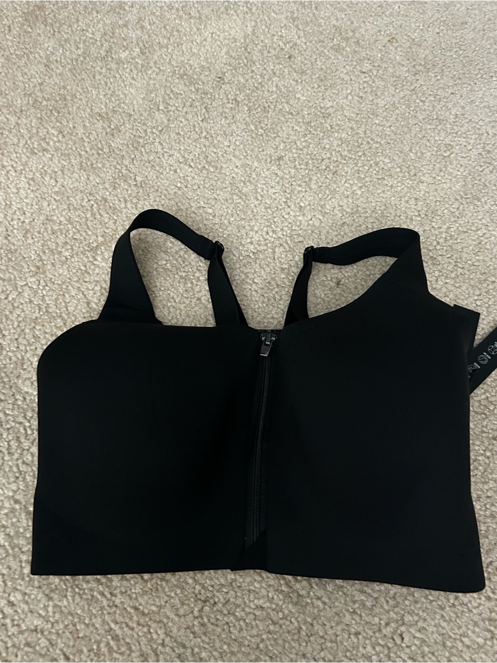 Victoria's Secret Black Front-Zip Bodysuit Top